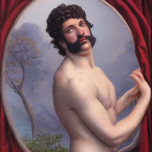 Image similar to a vintage portrait painting of a gentleman half ogre half man, art by john william godward and anna dittman and artgerm