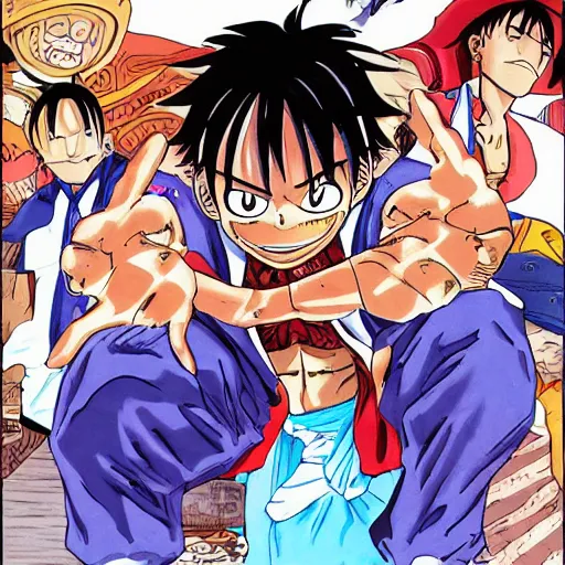 Image similar to luffy in matrix world