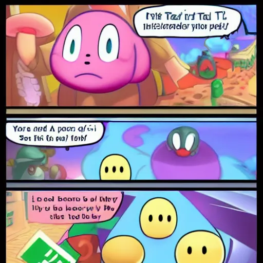 Prompt: kirby files his taxes