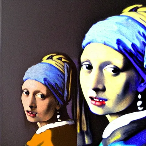 Image similar to Eric Andre painted as the Girl with a Pearl Earring by Johannes Vermeer