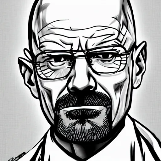 Prompt: walter white, anime style