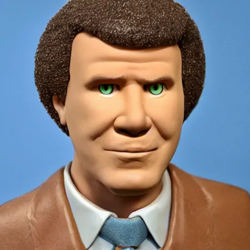 Prompt: will ferrell, made of clay, claymation character