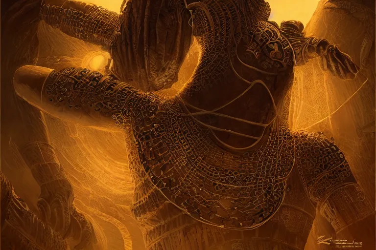 Image similar to ancient mummy surrounded by golden scarabs with intricate patterns, concept art, digital illustration, trending on artstation, deviantart, artgerm, epic composition, masterpiece, highly detailed, advanced technique, ambient lighting, wlop, ross draws