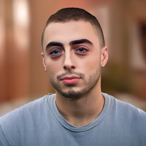 Image similar to a closeup shot of handsome mizkif from twitch, photorealism, 8k