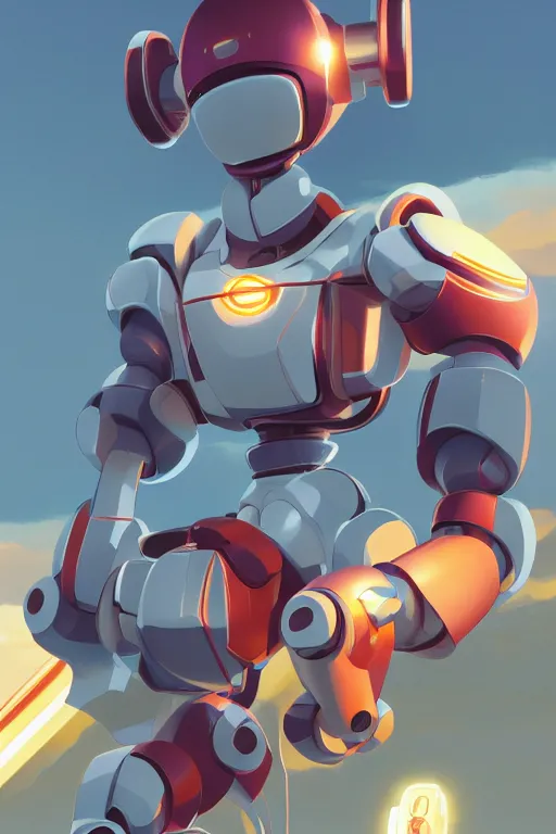 Image similar to metabots medabots medarotto medarot robot minimalist comics, behance hd by jesper ejsing, by rhads, makoto shinkai and lois van baarle, ilya kuvshinov, rossdraws global illumination ray tracing hdr radiating a glowing aura