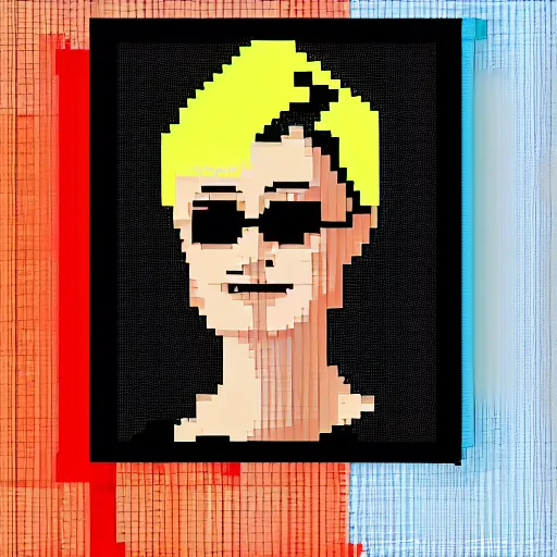 Image similar to Paris Hilton pixel art