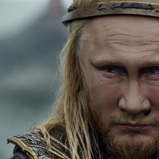 Image similar to Putin In the Vikings 4K quality super realistic