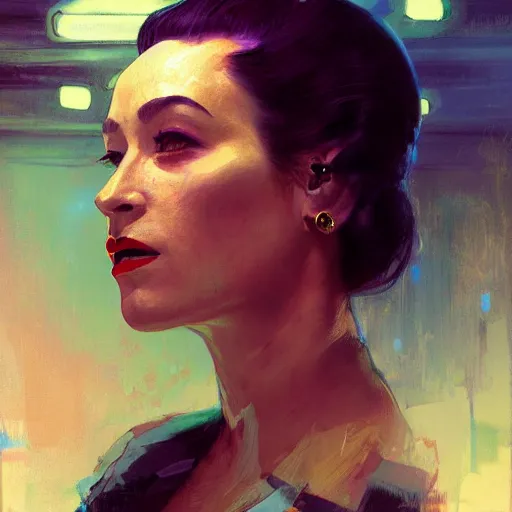 Image similar to yma sumac, hyperrealistic portrait, bladerunner street, art of elysium by jeremy mann and alphonse mucha, fantasy art, photo realistic, dynamic lighting, artstation, poster, volumetric lighting, very detailed face, 4 k, award winning