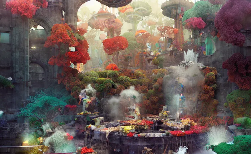 Image similar to magical fountain, fantasy. intricate, amazing composition, colorful watercolor, by ruan jia, by maxfield parrish, by marc simonetti, by hikari shimoda, by robert hubert, by zhang kechun, illustration, gloomy