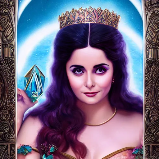 Image similar to a detailed fantasy character portrait of soad hosny as goddess of cinema by lauri blank, artgerm, evelyn de morgan, 8K, 50mm lens