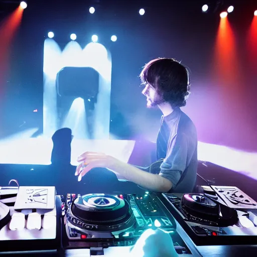 Image similar to dj madeon playing a live show on the surface of the sun