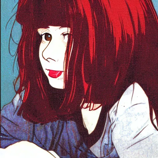 Prompt: amy pond by satoshi kon