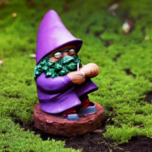 Image similar to a garden gnome that's depressed