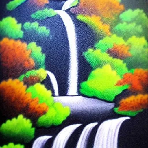 Image similar to zen, waterfall, ink