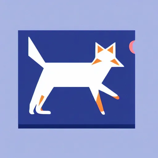 Prompt: an abstract, simplified icon depicting a fox, white background, elegant, award-winning, clever, render, blender, 3d