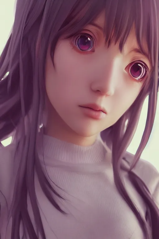 Image similar to anime girl kawaii, ultra realistic, concept art, intricate details, highly detailed, photorealistic, octane render, 8 k