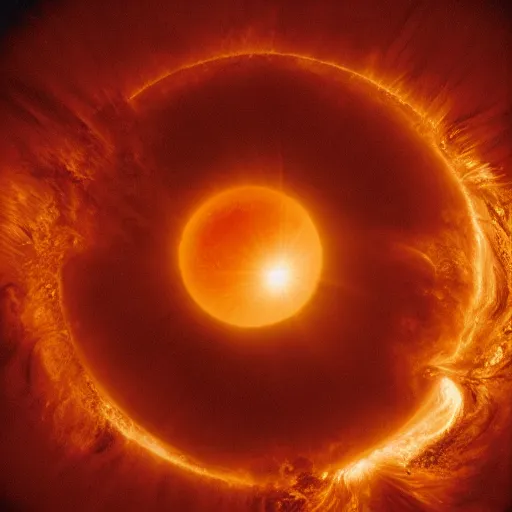 Image similar to view of the universe from the core of the sun