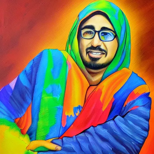 Image similar to ahmed beshry painting realistic colorful