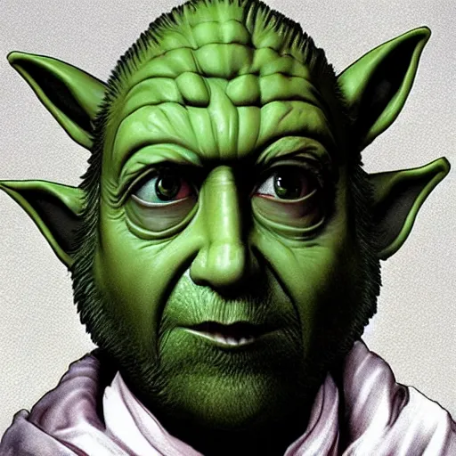 Image similar to Nicolas Cage as JediMaster Yoda