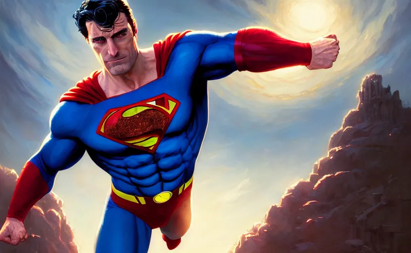 Image similar to highly detailed portrait of john hamm as superman, in dc comics, stephen bliss, unreal engine, fantasy art by greg rutkowski, loish, rhads, ferdinand knab, makoto shinkai and lois van baarle, ilya kuvshinov, rossdraws, tom bagshaw, global illumination, radiant light, detailed and intricate environment