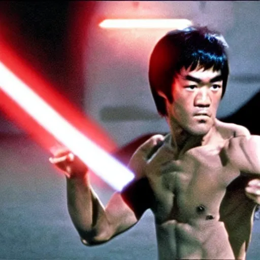 Prompt: bruce lee as anakin skywalker in star wars episode 3, 8k resolution, full HD, cinematic lighting, award winning, anatomically correct