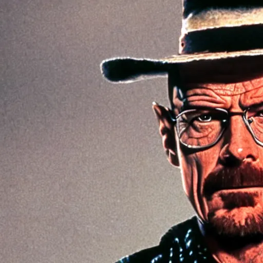 Image similar to walter white is playing freddy krueger, 8 0 s nightmare on elm street screen, horror movie