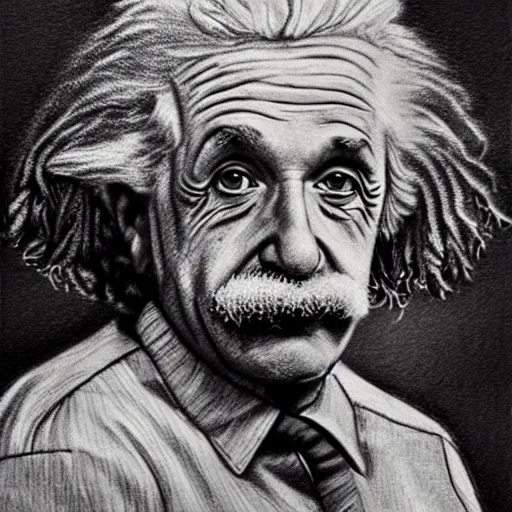 Prompt: pencil einstein portrait