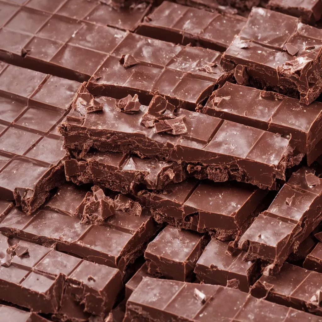 Image similar to close up view of a bar of chocolate on top of a wooden table, 8k, photorealistic, proper shading