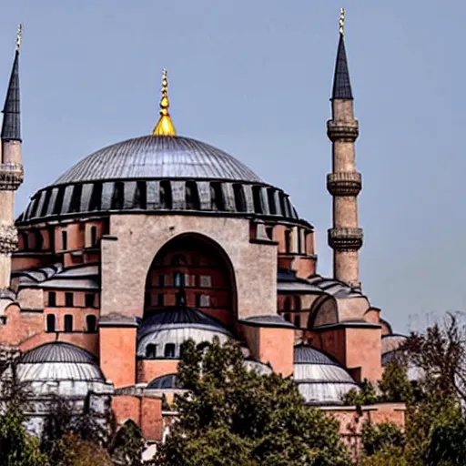 Prompt: - 4 photo of a giant slenderman looming over the hagia sophia in istanbul