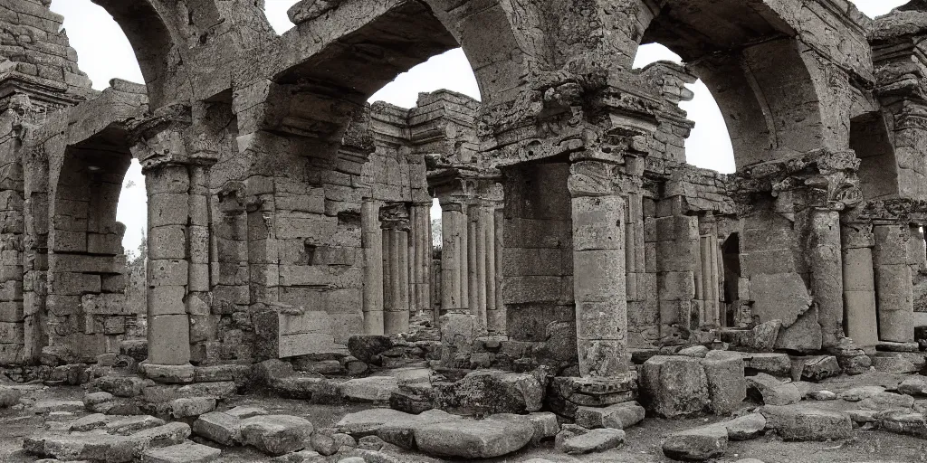 Prompt: ancient ruins by alex pi