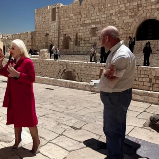 Image similar to photo of mirtha legrand talking with jesus in jerusalem