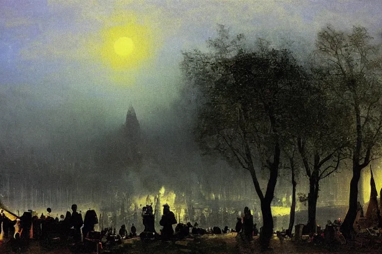 Prompt: painting of the phantom of kiev, by albert bierstadt