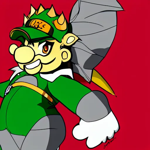 Image similar to bowser, anime art style