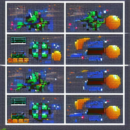 Prompt: pixel art of space ship animation sequence