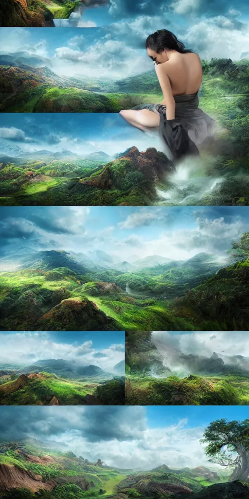 Prompt: a 3 d matte painting of rolling hills of beautiful skin, dripping wet, landscape painting, photography, highly detailed, hyperrealistic