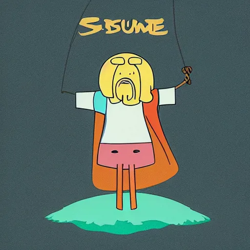 Image similar to jesus as an adventure time character