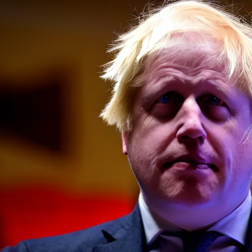 Image similar to Boris Johnson at the DEF CON conference in Las Vegas, EOS-1D, f/1.4, ISO 200, 1/160s, 8K, RAW, symmetrical balance, in-frame, Dolby Vision