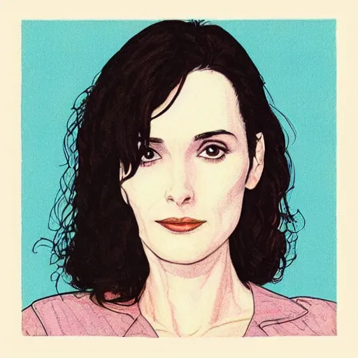 Image similar to “ winona ryder retro minimalist portrait by jean giraud, moebius, sharp, smooth face, comic!!!, 8 k ”