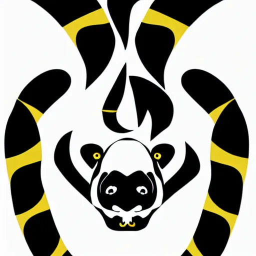 Image similar to vector art of welsh dragon and panda mixed, intercrossed, chimera, adobe illustrator