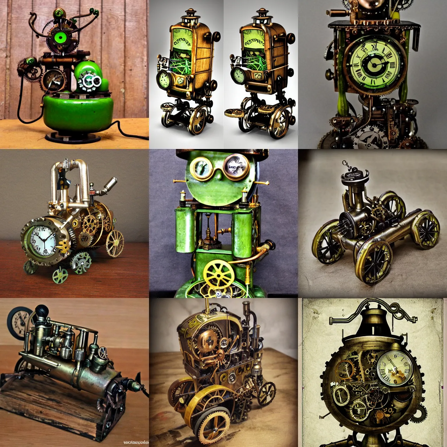 Prompt: steampunk steam powered powered pickle, clockwork