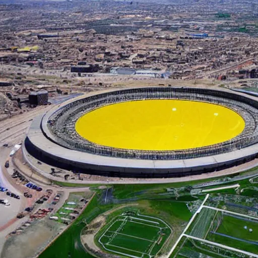 Prompt: erbil yellow stadium