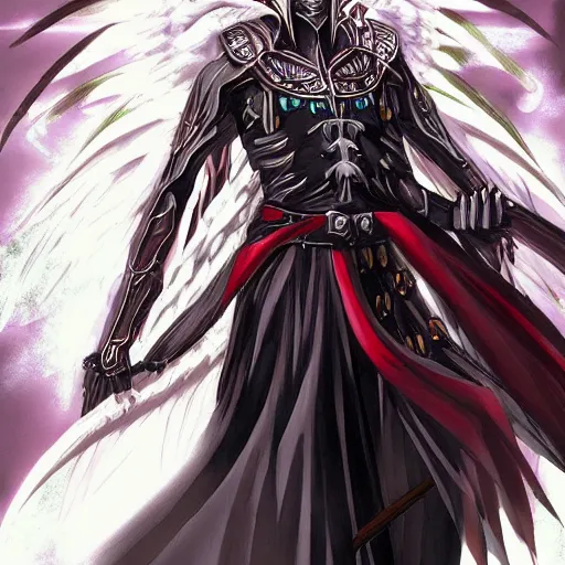 portrait of azrael angel of death, anime fantasy