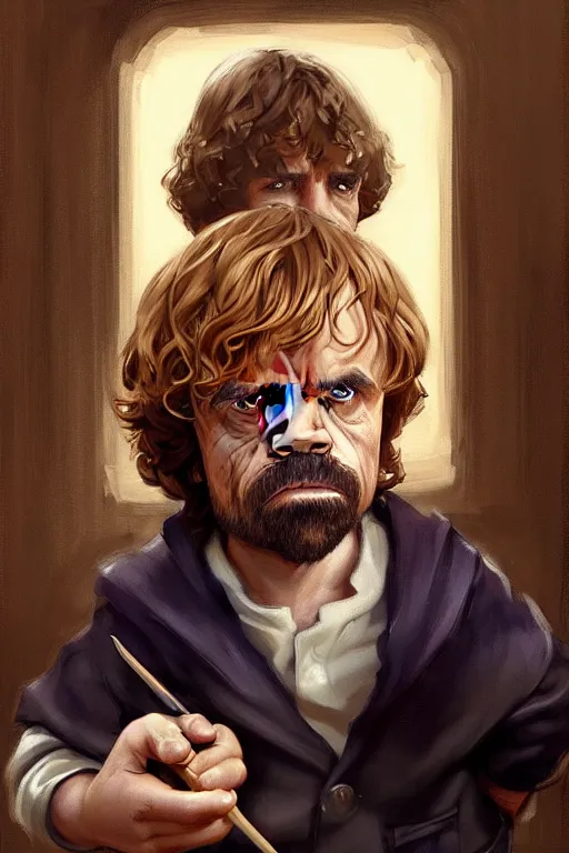 Image similar to tyrion lannister working in a winery, animation pixar style, by magali villeneuve, artgerm, jeremy lipkin and michael garmash, rob rey and kentaro miura style, golden ratio, trending on art station