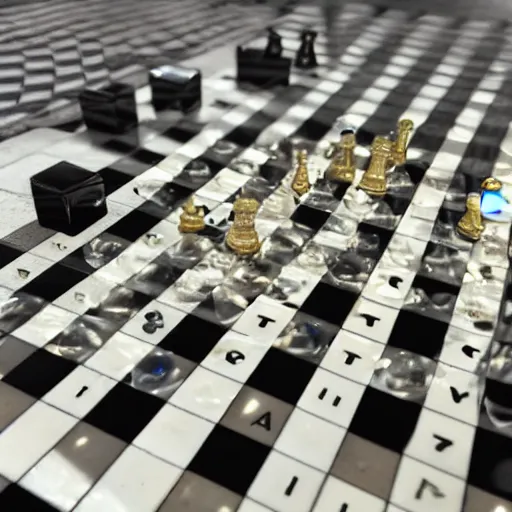 Image similar to a chessboard made from diamonds and gold