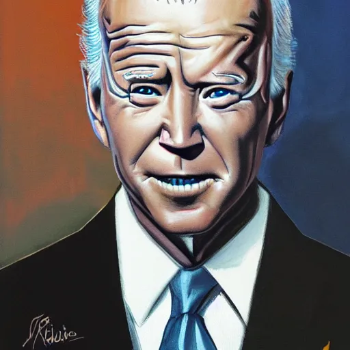 Image similar to portrait of joe biden or golum by greg ruthkowski