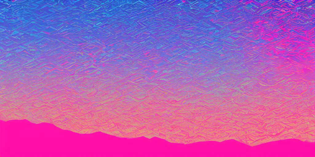 Prompt: A detailed vaporwave landscape pastel glitched wallpaper