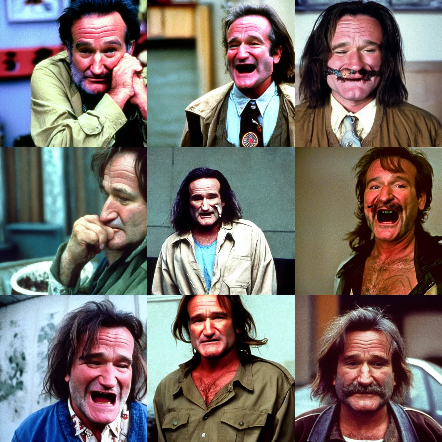 Prompt: Robin Williams as Killer Bob in Twin Peaks 1991