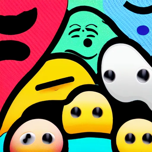 Image similar to emoji eyes and emoji nose and emoji tongue 2 d emoji character