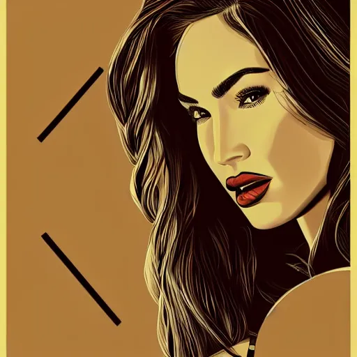 Prompt: megan fox sketch by arunas kacinskas and mallory heyer and andy warhol, geometrical shapes and lines, pencils, minimalistic, procreate, digital illustration, vector illustration, doodle, applepencil, newstyle