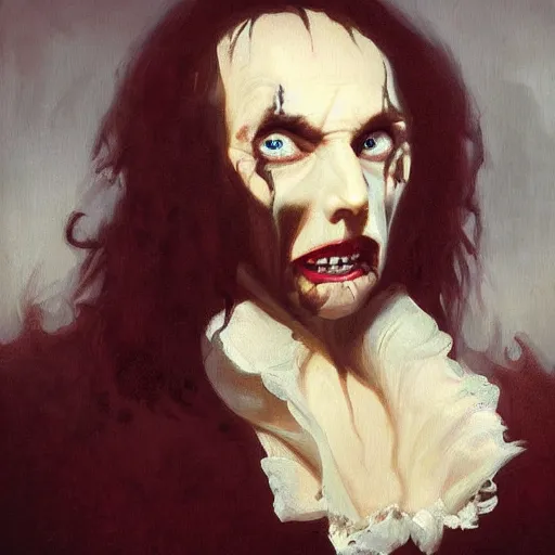 Image similar to oil painting portrait of (vampire) by hyacinthe rigaud, (Greg rutkowski) highly detailed fancy cake